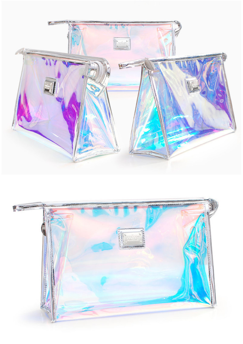 Fashionable Embroidery Logo Women Pvc Makeup Pouches