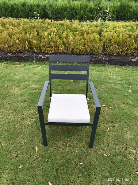 Buy cheap 64cm Height Armrest Aluminium Stacking Chair Outdoor Powder Coating from wholesalers