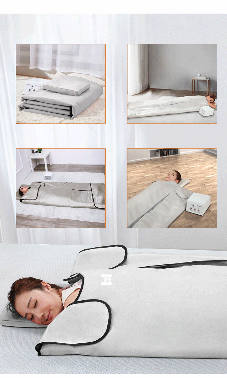 600watt Portable Spa Weight Loss And Detox Carbon Fiber Heating Pu Slimming 3 Zone Far Infrared Sauna Blanket
