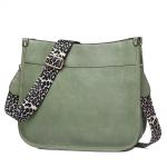 High Quality Adjustable Long Leopard Strap Vegan Leather Crossbody Messenger