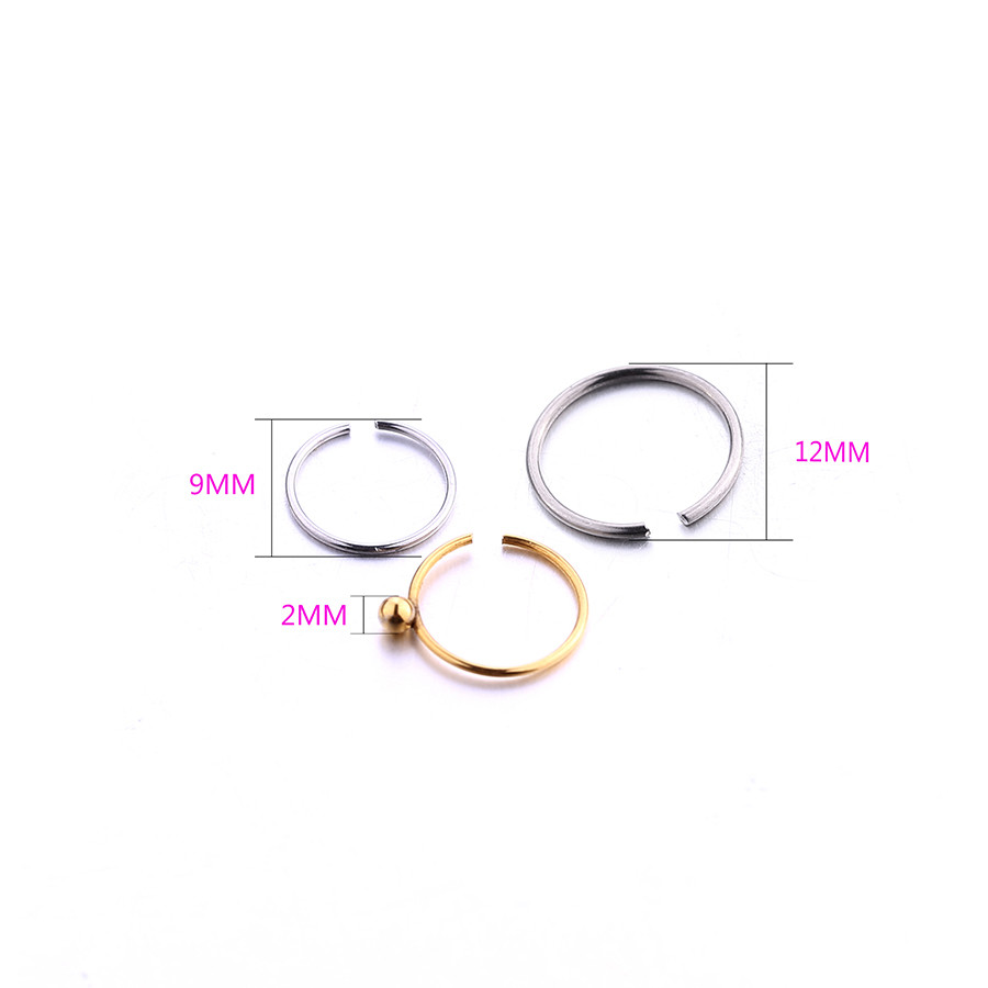 Custom made fashion16 gauge nose rings with round ball for women
