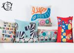 Cute Cartoon Anamal Throw Silk Cotton Pillow Linen Decorative Cushion Cover