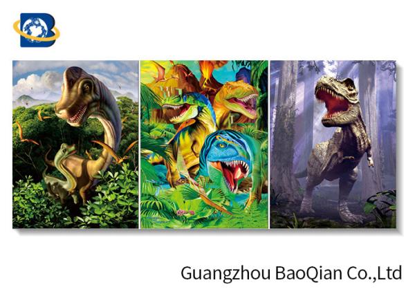 Black Frame Lenticular Flip 3D Pringting Dinosaur / Elephent Image No Harm