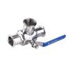 Buy cheap Forged Sanitary SS304/SS316L L/T Type Tri Clamp Stainless Steel 3 Way Ball Valve 3A DIN from wholesalers