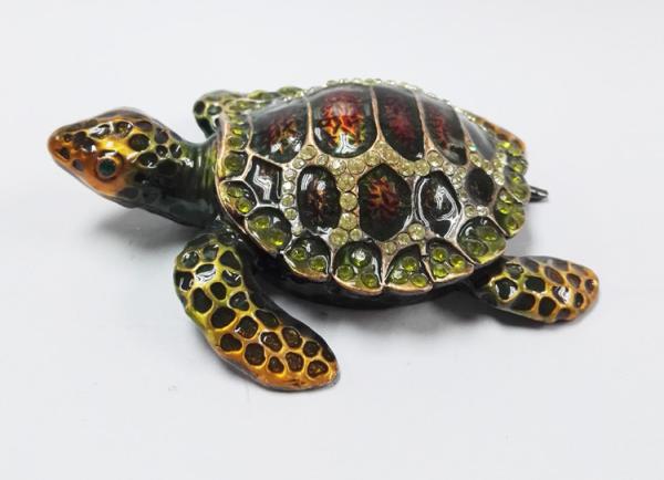 Buy cheap Turtle jeweled animal trinket box turtle trinket jewelry box turtles antique pewter jewelry box from wholesalers