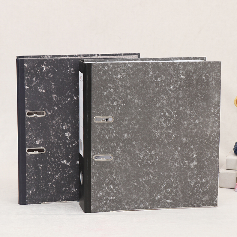 Office Stationery Hard Plastic File Folder with Marble Lever Arch and Customizable Logo