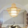 Buy cheap Bedroom Living Room Flush Mount LED Ceiling Fan / Rattan Ceiling Fan With Light from wholesalers