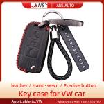 Black Hand Sewing Full Grain Leather Car Key Case For Volkswagen