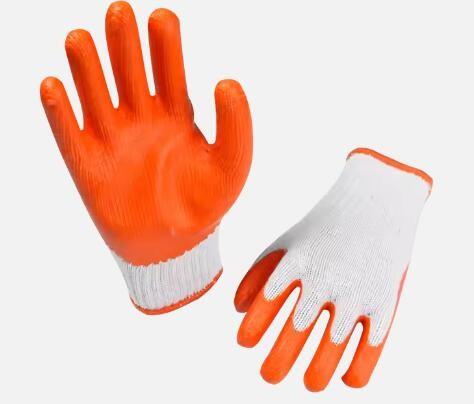 Buy cheap 10 Gauge Flat Plain Latex Orange Industrial Rubber Gloves from wholesalers