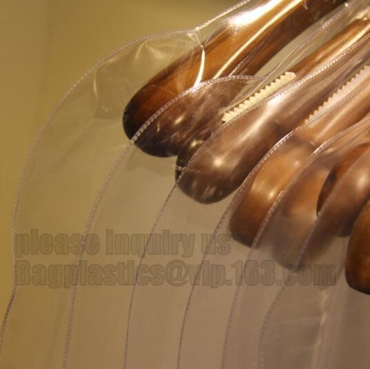 commercial clear pe ldpe poly hotel laundry roll up suit garment packaging dry cleaning cover plastic polythene bag for