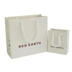 White Embossing Biodegradable SBS Paper Shopping Bag