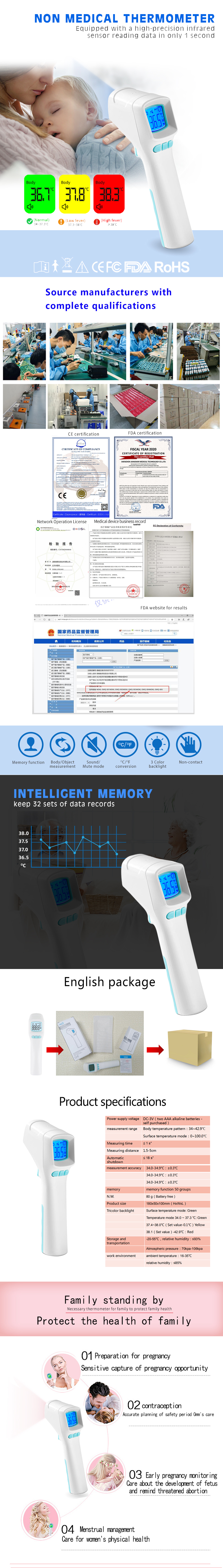 thermo-meter digital non contact forehead thermo-meter strip gun