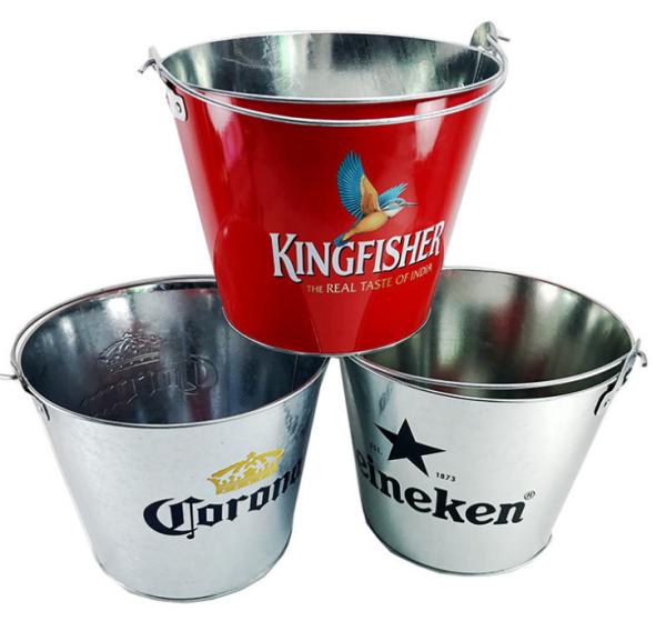 Buy cheap CMYK 8L Metal Wine Bucket Galvanized Large Tin Ice Bucket from wholesalers