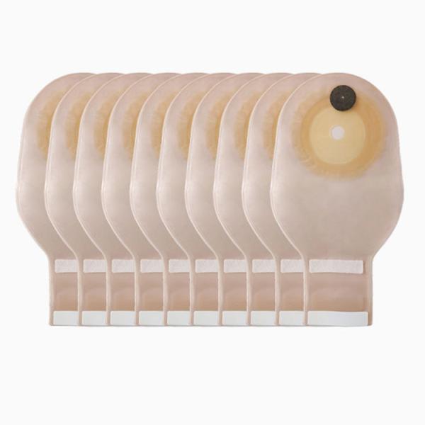 Medical One piece Ostomy Bag Stoma Pouch Beige Color Drainable 65mm Cut One