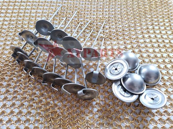 Stainless Steel Lacing Anchor Rock Wool Insulation Pins For Removable Covers