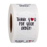 1000pcs 1x1 Inch Packaging Stickers Labels Thank You For Your Order Stickers