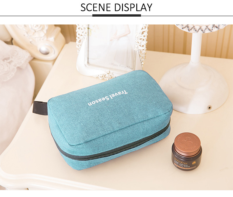 Custom Large Capacity Plain Polyester Private Label Makeup Bag
