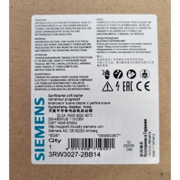 Buy cheap SIEMENS 3RW3027-2BB14 SIRIUS SOFT STARTER S0 32 A, 15 KW/400 V, 40 °C 200-480 V AC, 110-230 V AC/DC SPRING-TYPE from wholesalers