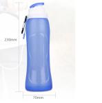 Blue Workout Water Bottles 500ML Foldable Silicone Sports Bottle