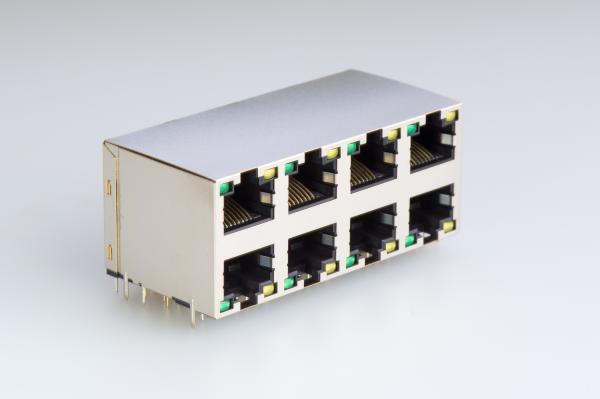 Buy cheap Black 2x4 Port RJ45 Female Jack 90 Degree Jack For Computer TV Set Box from wholesalers