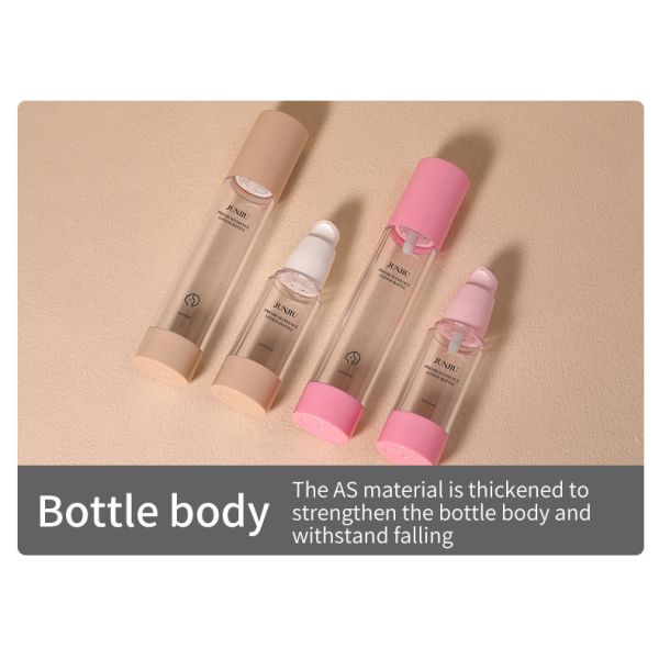 50ml Cosmetic Airless Pump Bottle Round Shape Dual Chamber Airless Bottle For Facial Cream Serum