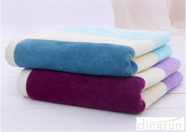 Buy cheap Stripe Velour Cotton Face Cloths , Luxury Face Cloths For Gift from wholesalers