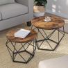 Buy cheap Big Antique Nested Walnut Wood And Metal Coffee Table from wholesalers