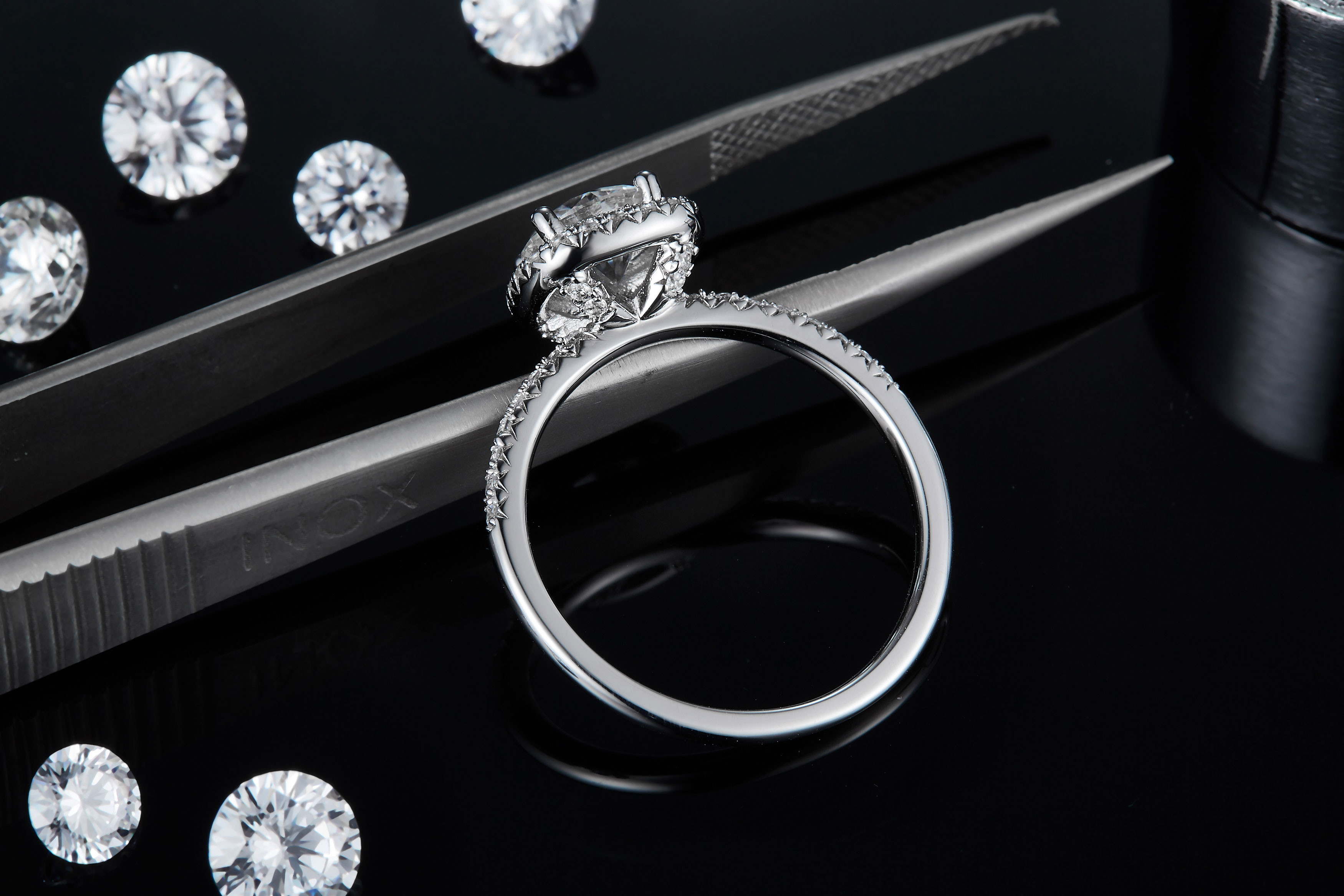 Square Cut Bridal Women Moissanite Square Diamond Gold with Silver Romantic Wedding Ring
