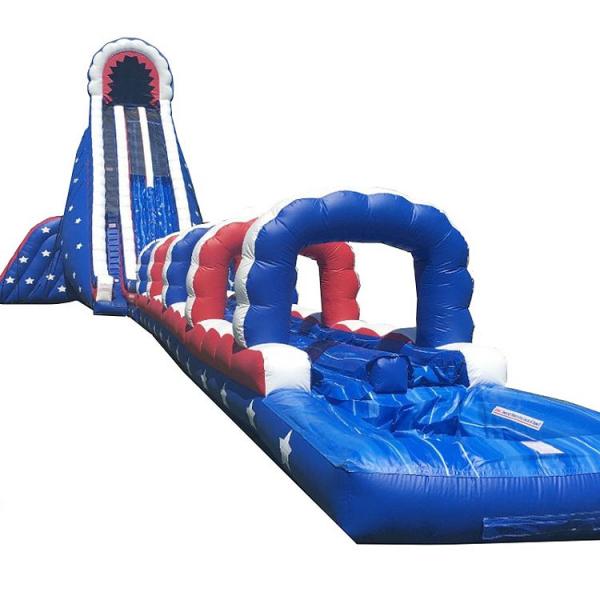 Buy cheap 0.55mm PVC Kids Heavy Duty Inflatable Water Slide Double Lane Slip And Slide from wholesalers