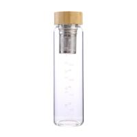 Buy cheap 500ml Natural Bamboo Lid Glass Tea Bottles Infuser With Capacity Marker product