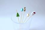 Cocktail skewers with looped knot biodegradable bamboo cocktail picks disposable