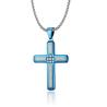 Buy cheap Stainless Steel Link Chain Necklace for Men Fashion Cross Pendant Blue Gold and Titanium Prayer Choker from wholesalers