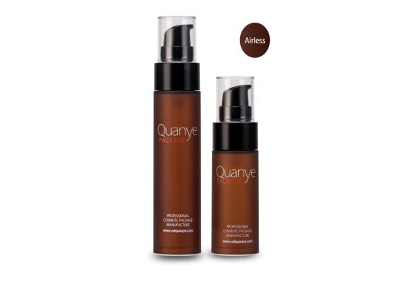 Amber airless cosmetic bottles 30ml 50ml 80ml 100ml round airless bottle for