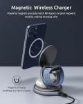 Magnetic 3 In 1 Wireless Charging Station Foldable 15W For Space Grey Phones