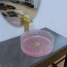 Buy cheap Pink Bottom Round Glass Sink Bowl Bathroom 15 Inch Height 15.8 Inch from wholesalers