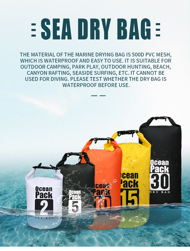 Leakproof PVC Dry Bag , Waterproof Bag 2 Liter For Swimming Fishing OEM