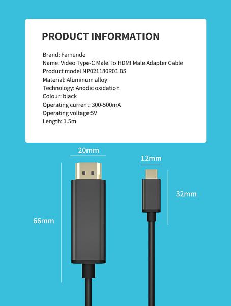 Buy cheap factory hotsale 4K 60HZ USB Type-C to HDMI 4k Cable Adapter HDTV 1080P from wholesalers
