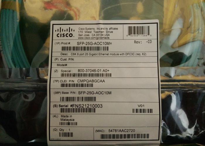 3.3V Rated Optical Fiber Module SFP-25G-AOC10M