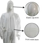 OEM Accepted Disposable Hooded Microporous Coveralls Without Footscover