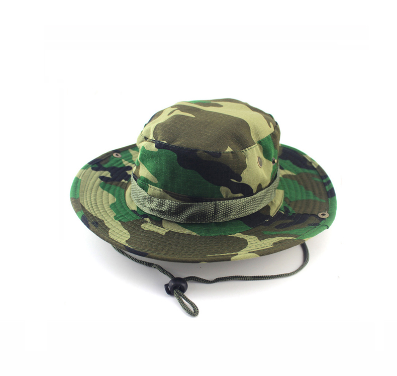 100% Cotton Fisherman Bucket Hat With Strings Plain Pattern Quick Dry