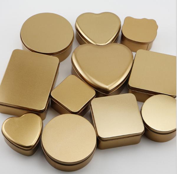 Buy cheap Wedding Candy Gold Tin Containers 0.21mm Small Tin Jars from wholesalers