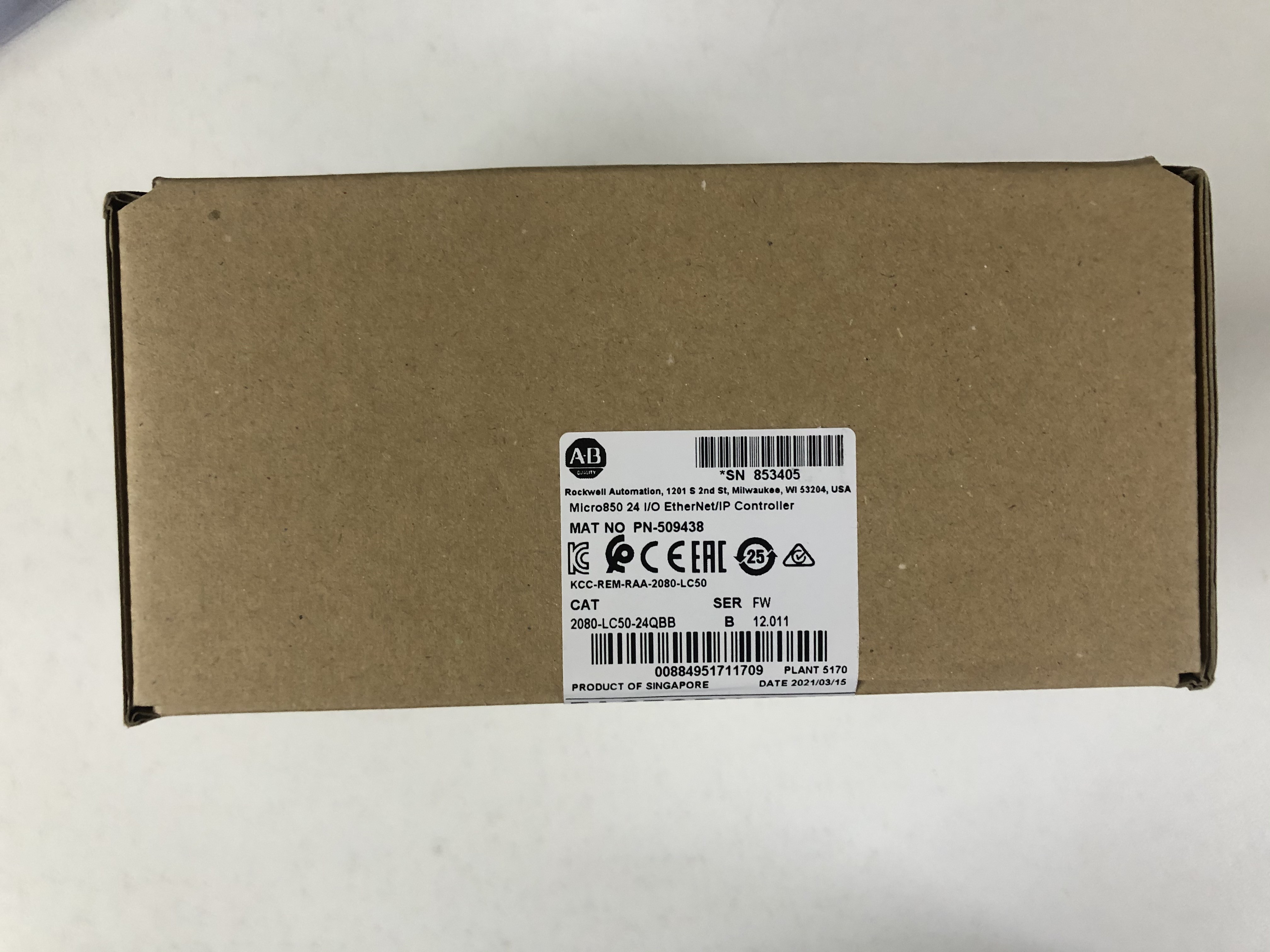 2080-LC50-24QBB Micro850 Programmable Logic Controller