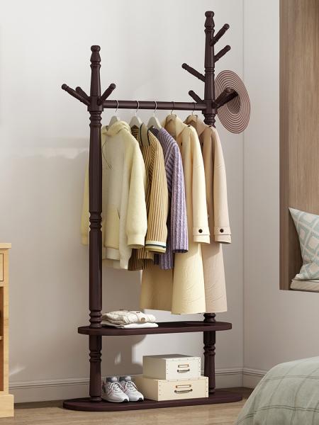 Buy cheap 2 Tier Heavy Duty Modern Dress Hanger Stand Pine Wood Freestanding Clothes Rack from wholesalers