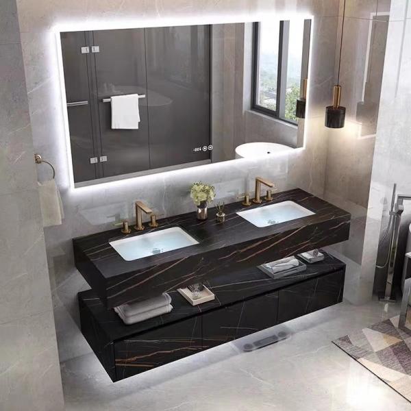 Buy cheap Modern Marble Hotel Bathroom Vanity Sintered Stone Basin Sink Cabinet Smart Led Mirror from wholesalers