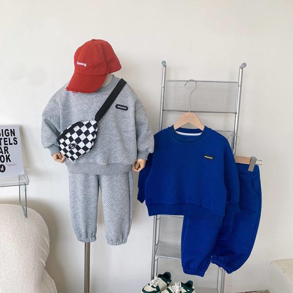 Buy cheap Children'S Outfit Sets Kids Solid Color Casual Suit Boys Sports Sets from wholesalers