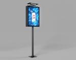 Stainless Steel Material LED Light Box Display Stand Rectangle Shape