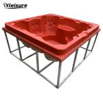 8-person all-seater square hot tub mould for wood-fired hot tub, hot tub with