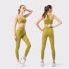 Buy cheap Hollow Out Knot Yoga Set Clothes Big Hidden Back Pocket Yoga Leggings Set from wholesalers