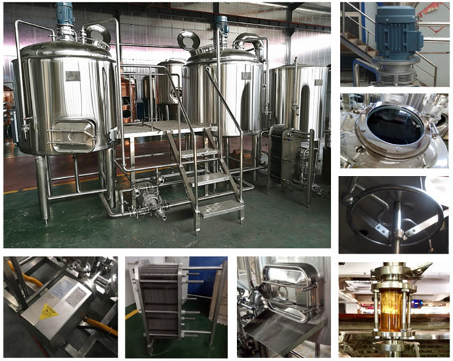 High Precision 2 Vessel Brewhouse 500L Steam Heating SS304 Material