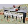 Buy cheap Tempered Glass Square Extension Dining Table 2 Meter HPL Topped Steel Frame from wholesalers